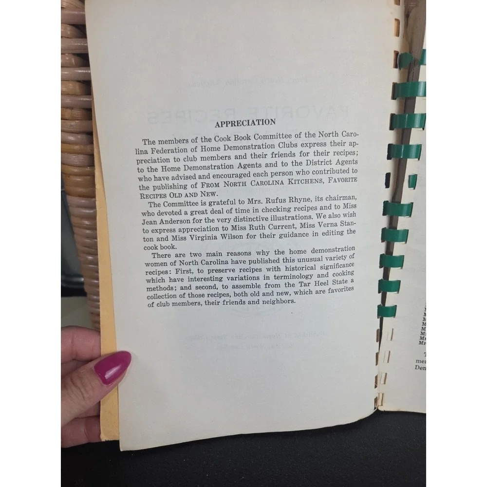 North Carolina Kitchens Favorite Recipes Old And New Cookbook Home Demonstration